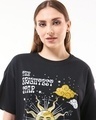 Shop Women's Black Sunday Graphic Printed Oversized T-shirt