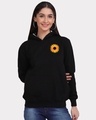 Shop Women's Black Sunflower Graphic Printed Hoodie-Front
