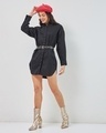 Shop Women's Black Super Loose Fit Shirt Dress-Full