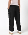 Shop Women's Black Super Loose Fit Plus Size Cargo Joggers-Design