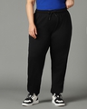 Shop Women's Black Oversized Plus Size Joggers-Front