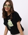 Shop Women's Black Sweet Memories Graphic Printed Boyfriend T-shirt-Front