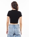 Shop Women's Black T&J Moods Graphic Printed Slim Fit Short Top-Full