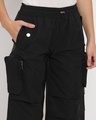 Shop Women's Black Tapered Fit Cargo Pants