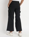 Shop Women's Black Tapered Fit Cargo Parachute Pants-Full