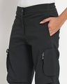 Shop Women's Black Tapered Fit Cargo Parachute Pants