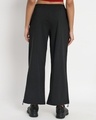 Shop Women's Black Tapered Fit Cargo Parachute Pants-Full