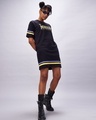 Shop Women's Black Team Minions Graphic Printed Oversized T-shirt Dress-Full