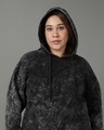 Shop Women's Black Textured Oversized Plus Size Hoodies