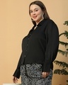 Shop Women's Black Textured Plus Size Shirt-Design
