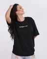 Shop Women's Black Thank you Next Typography Oversized T-shirt-Front