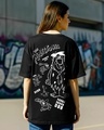 Shop Women's Black The Flintstones Graphic Printed Oversized T-shirt-Front
