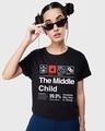 Shop Women's Black The Middle Child Typography Boyfriend T-shirt-Front