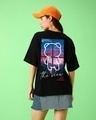 Shop Women's Black The View Graphic Printed Oversized T-shirt-Front