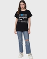 Shop Women's Black The Youngest One Typography Boyfriend T-shirt-Design