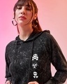 Shop Women's Black Toxic Graphic Printed Acid Wash Hoodie Dress
