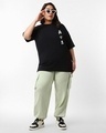 Shop Women's Black Toxic Graphic Printed Oversized Plus Size T-shirt-Full