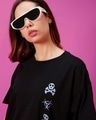 Shop Women's Black Toxic Graphic Printed Oversized T-shirt