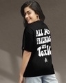 Shop Women's Black Toxic Graphic Printed Oversized T-shirt-Front