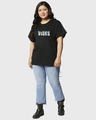 Shop Women's Black Tropical Vibes Graphic Printed Plus Size Boyfriend T-shirt-Design