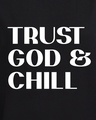 Shop Women's Black Trust God & Chill Typography Oversized T-shirt