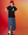 Shop Women's Black Tsunade Graphic Printed Boyfriend T-shirt-Full