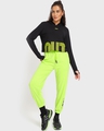 Shop Women's Black Work Out Typography Relaxed Fit Athleisure Hoodie-Full