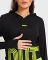Shop Women's Black Work Out Typography Relaxed Fit Athleisure Hoodie