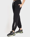 Shop Women's Black Typography Athleisure Joggers-Front