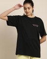 Shop Women's Black Typography Back Printed Oversized T-shirt-Design