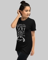 Shop Women's Black Typography Loose Fit T-shirt-Full