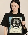 Shop Women's Black Typography Oversized T-shirt-Design
