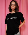 Shop Women's Black Typography Oversized T-shirt-Design