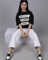 Shop Women's Black Typography Oversized T-shirt