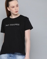 Shop Women's Black Typography T-shirt-Front