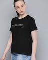 Shop Women's Black Typography T-shirt-Design