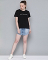 Shop Women's Black Typography T-shirt