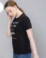 Shop Women's Black Typography T-shirt-Design