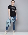 Shop Women's Black Typography T-shirt