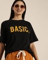 Shop Women's Black Typography T-shirt-Front