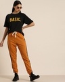 Shop Women's Black Typography T-shirt