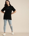 Shop Women's Black Typography T-shirt