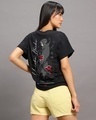 Shop Women's Black Uchiha's Nightmare Graphic Printed Boyfriend T-shirt-Front