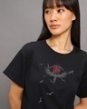 Shop Women's Black Uchiha's Nightmare Graphic Printed Boyfriend T-shirt