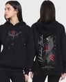 Shop Women's Black Uchiha's Nightmare Graphic Printed Oversized Hoodie-Front