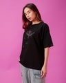 Shop Women's Black Uchiha's Nightmare Graphic Printed Oversized T-shirt-Full
