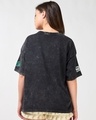 Shop Women's Black Unbothered Graphic Printed Oversized Acid Wash T-shirt-Full