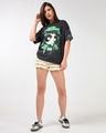 Shop Women's Black Unbothered Graphic Printed Oversized Acid Wash T-shirt