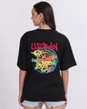 Shop Women's Black Urban Graphic Printed Oversized T-shirt-Front