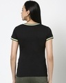 Shop Women's Black Varsity Half Sleeve Round Neck T-shirt-Design